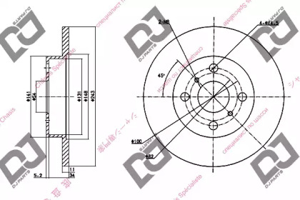 Тормозной диск DJ PARTS BD1268